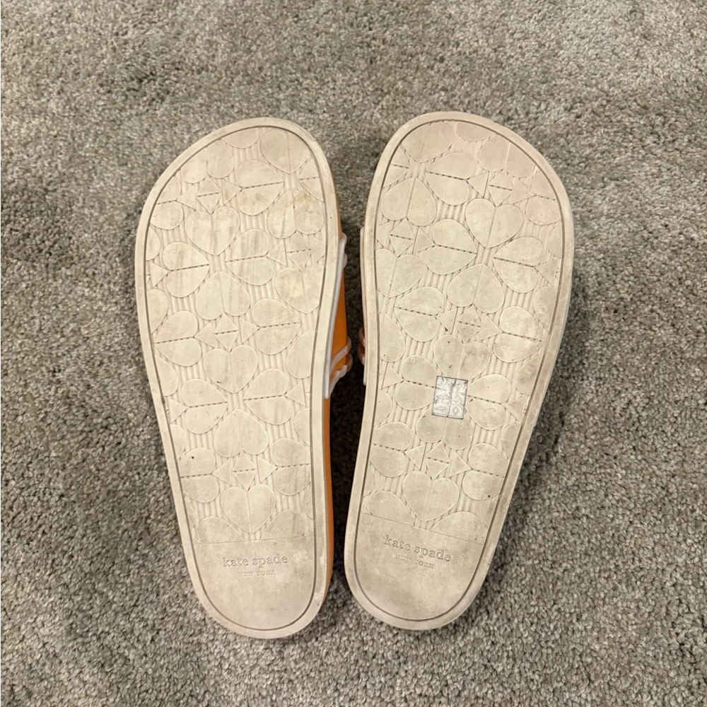 kate spade Orange and Cream Slide Sandals